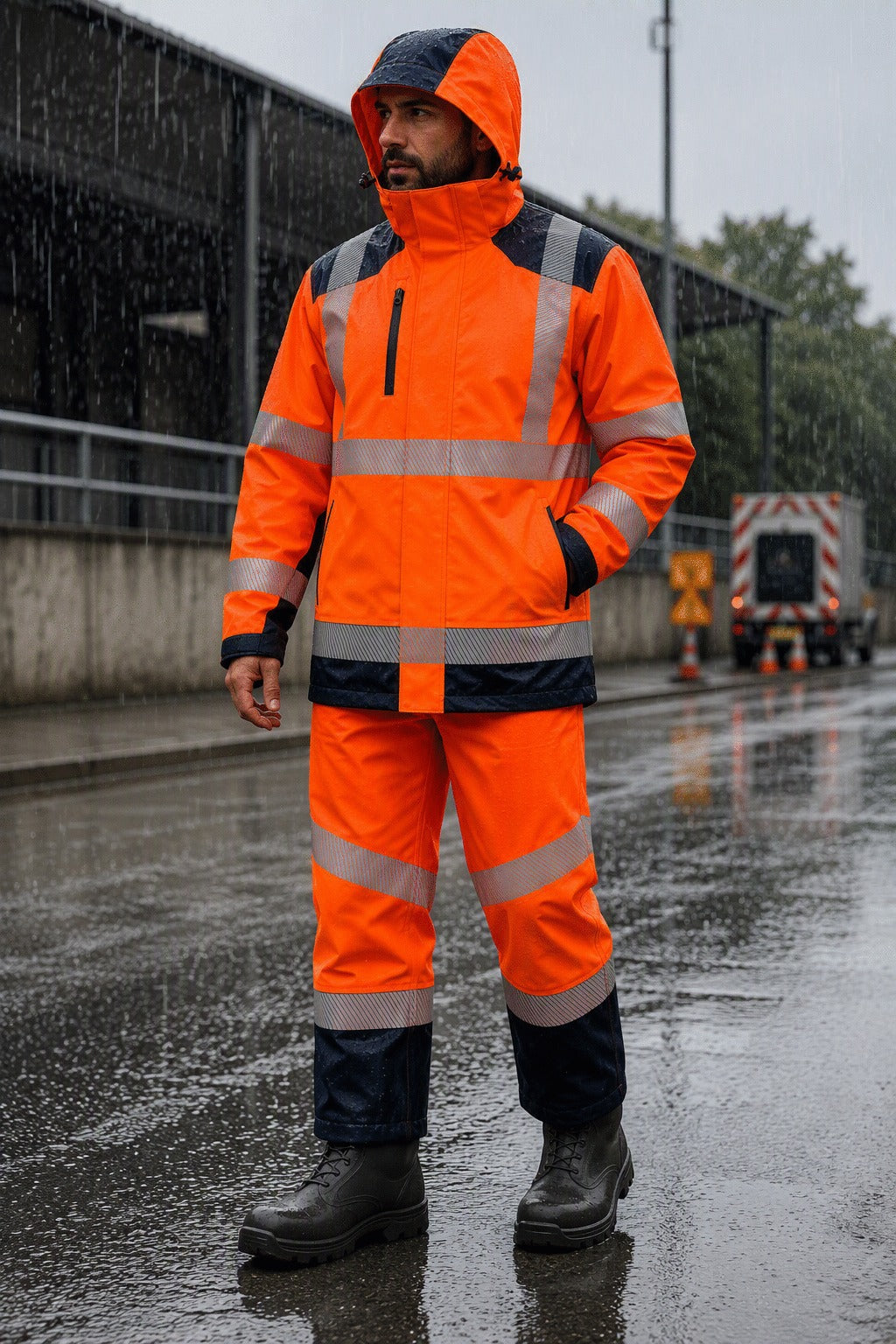 VESTE DE PLUIE HAUTE VISIBILITE LIMA RECYCLEE