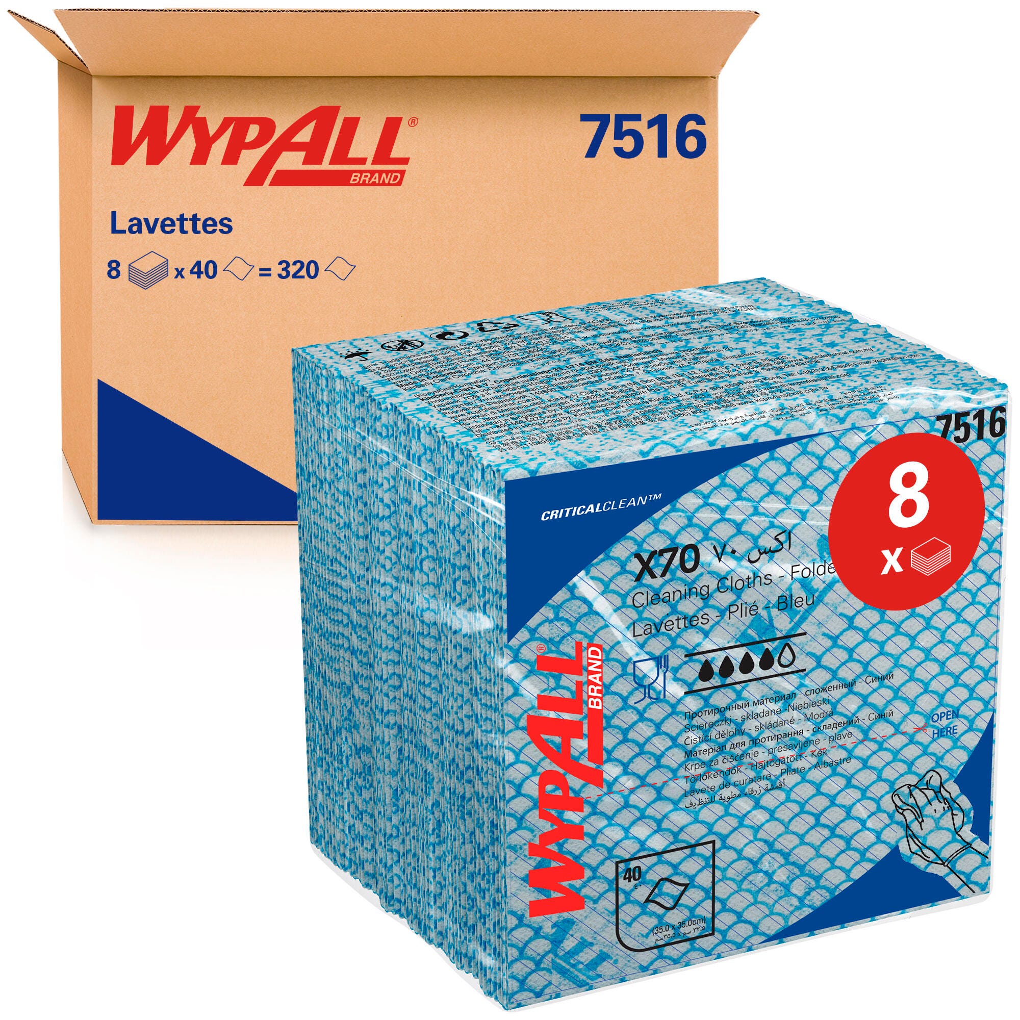 WYPALL X70 - 7516 LAVETTE DE NETTOYAGE BLEU